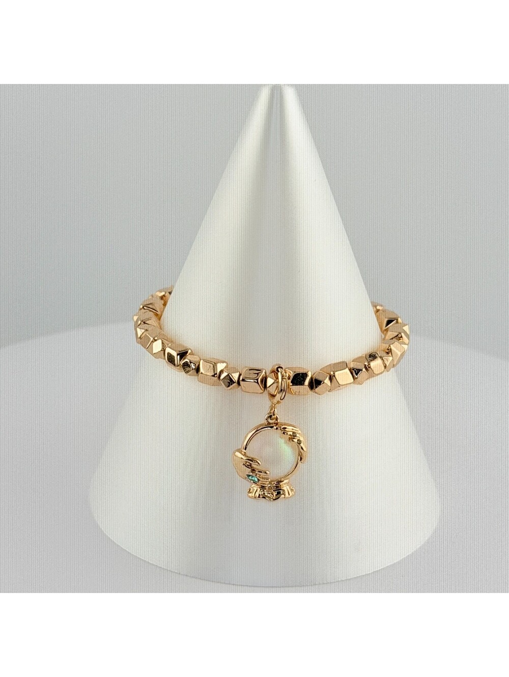Bomb Party Stack Ultra Rare Unicorn Crystal Ball Bracelet - Yellow Gold #90